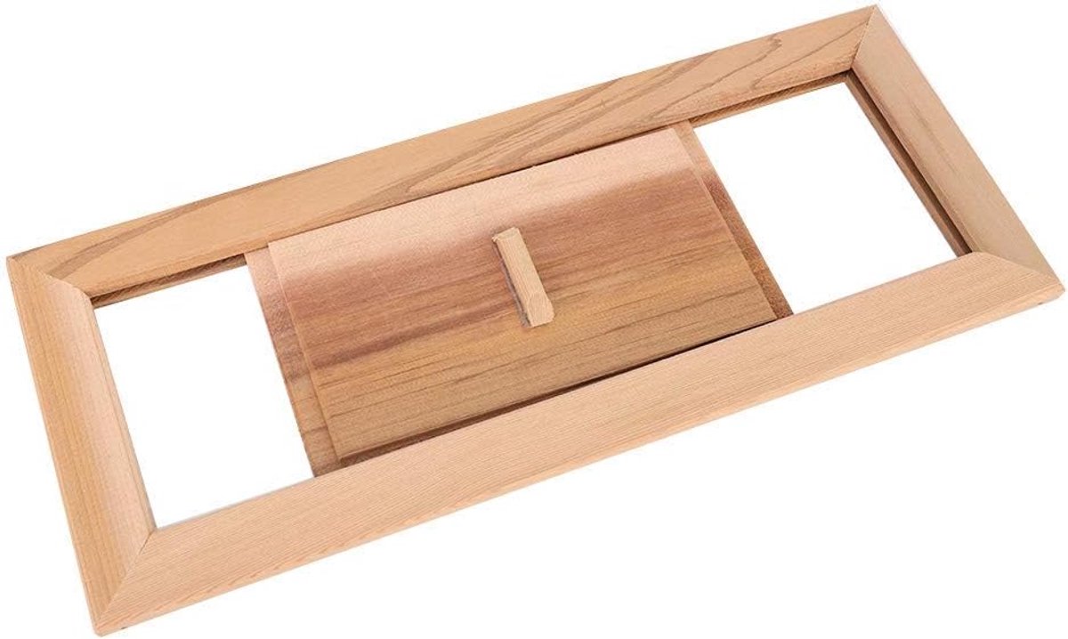 SnelShoppen - Luxe Cedarhouten Ventilatie Grill voor Sauna - Verstelbare Luchtopening - Elegante en Duurzame Ventilator - Ideaal voor Sauna en Wellnes
