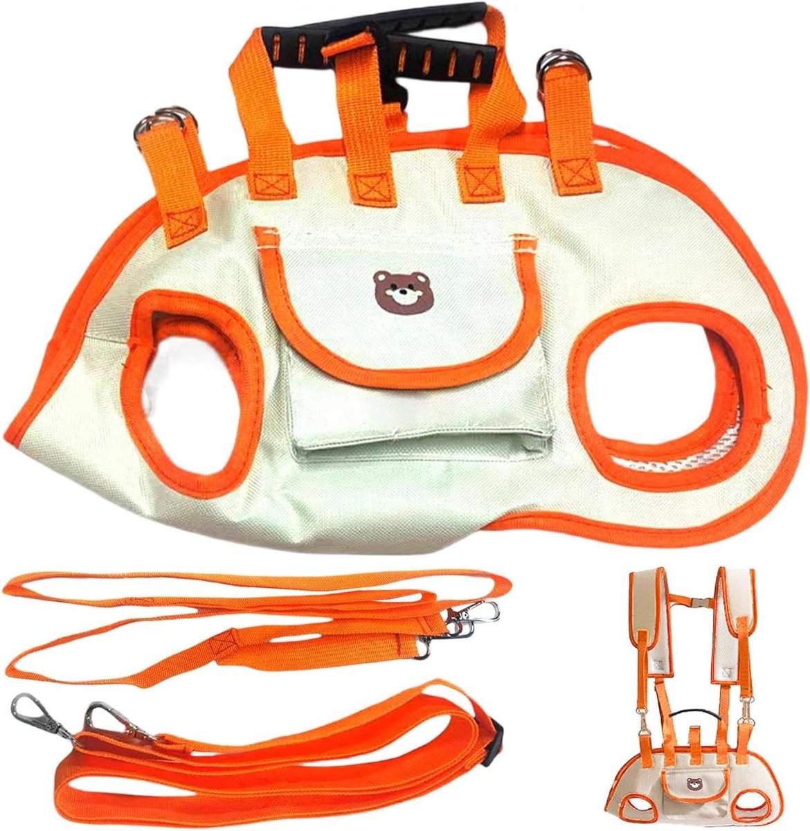 Honden Transportrugzak - Draagbare Puppy Tas - Veilig Reizen - Lichaamsvriendelijke Ondersteuning - M (4-6.5kg) - Oranje