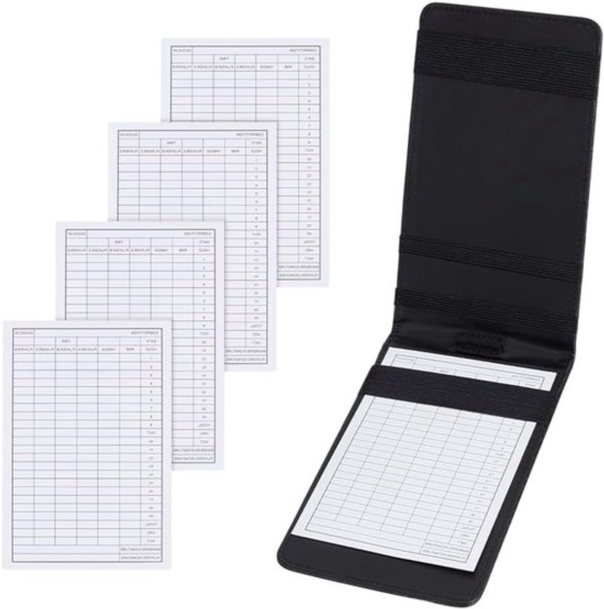 Leren Golf Scorekaart Houder met Ingebouwde Potloodlus, 5 Scorekaarten en Yardage Boek, 10.8×19cm voor Golf Enthousiastelingen