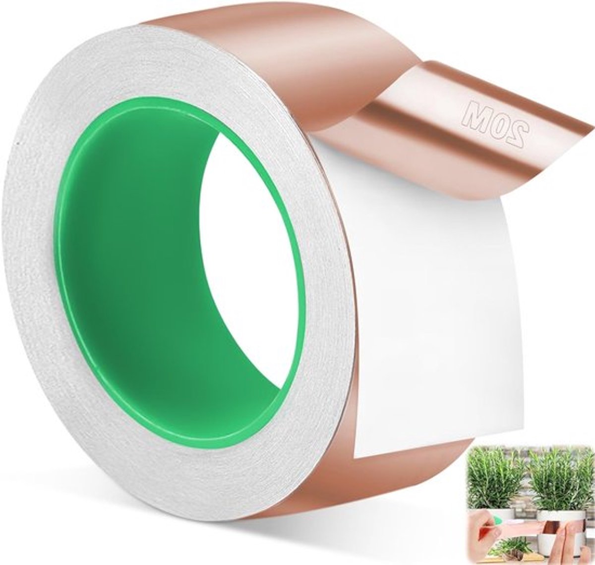 Dubbelzijdige Geleidende Tape 50 mm x 20 m, Zelfklevend voor Tuinbescherming, EMI Afscherming en Aarding