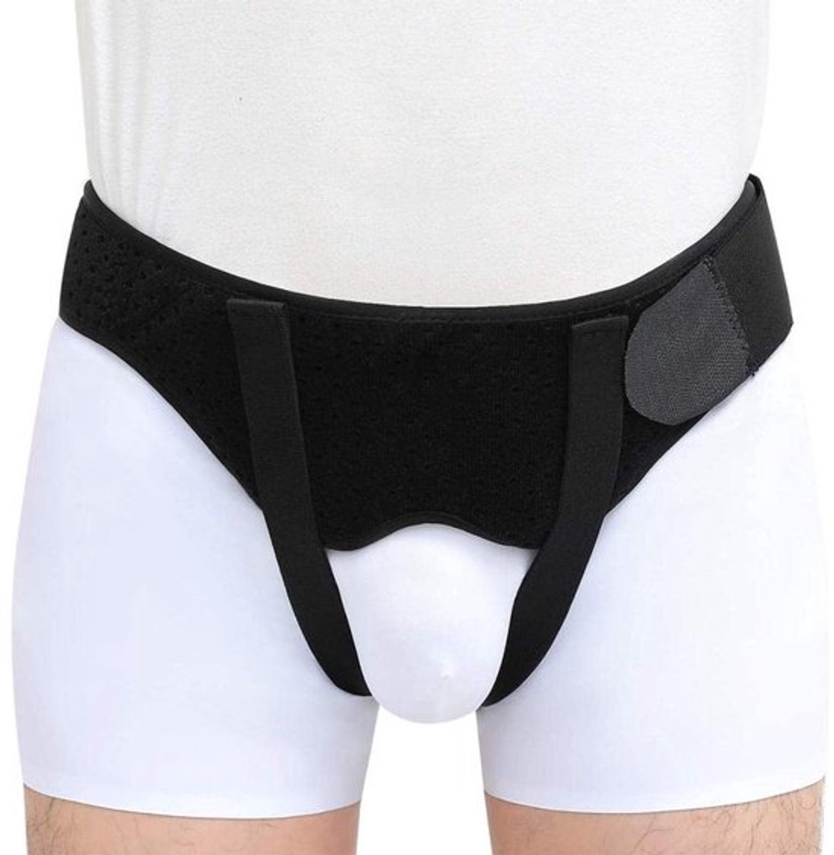 Hernia Ondersteunende Band voor Mannen en Vrouwen, Zacht en Elastisch met 2 Verwijderbare Compressiekussens, Zwart, Ideaal voor Hernia Herstel en Comfortabele Draagervaring