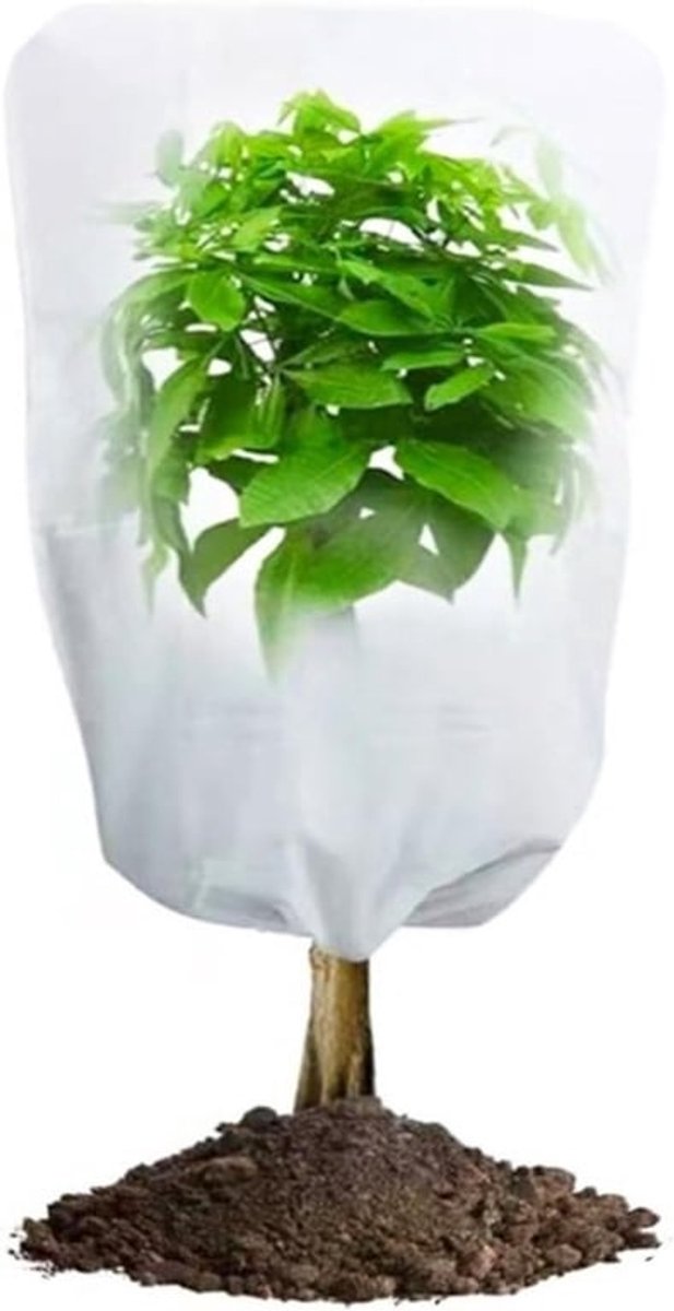Winterbescherming voor planten met trekkoord, vorstbescherming voor bomen en struiken, 80 x 100 cm, ideaal voor koude maanden