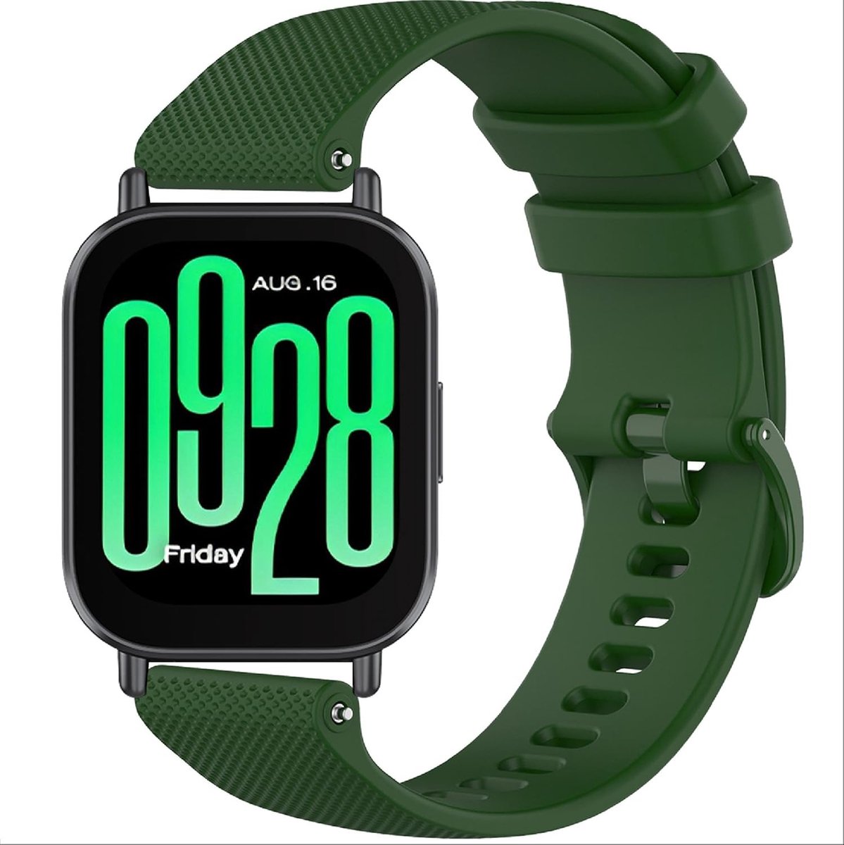 SnelShoppen - Soft Silicone Horlogeband voor Xiaomi Redmi Watch 5 Active/5 Lite - Donkergroen, Comfortabel, Ideaal voor Sport en Dagelijks Gebruik