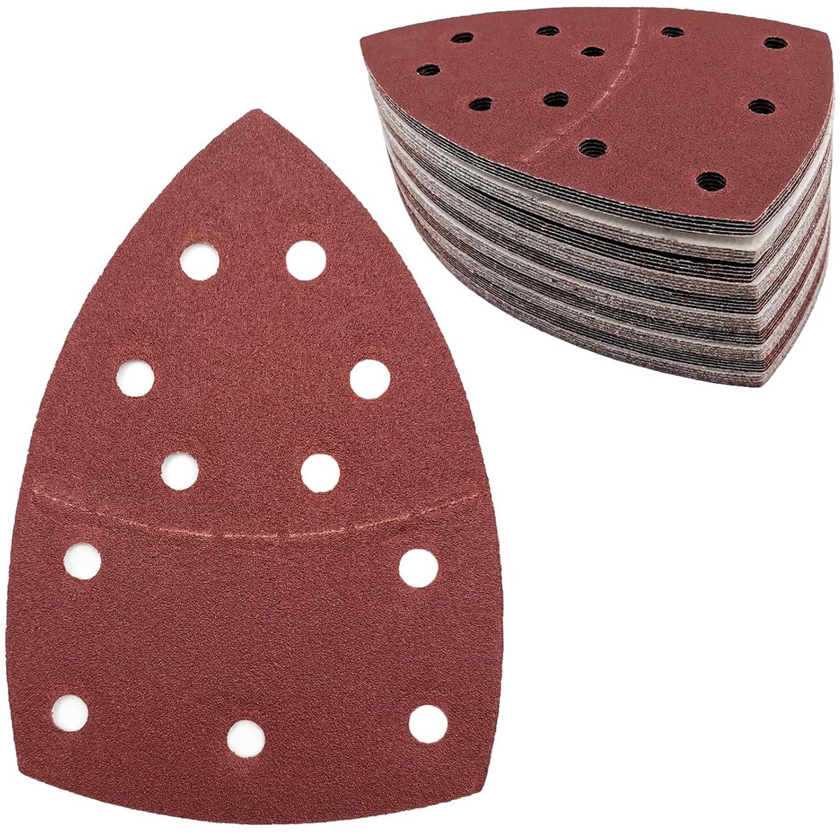 SnelShoppen - Sandpaper voor Driehoekige Schuurmachine, 11-Hole Schuurpads, Granulatie 120, Schuurvellen voor Driehoekige Schuurmachine, 155 x 108 mm,
