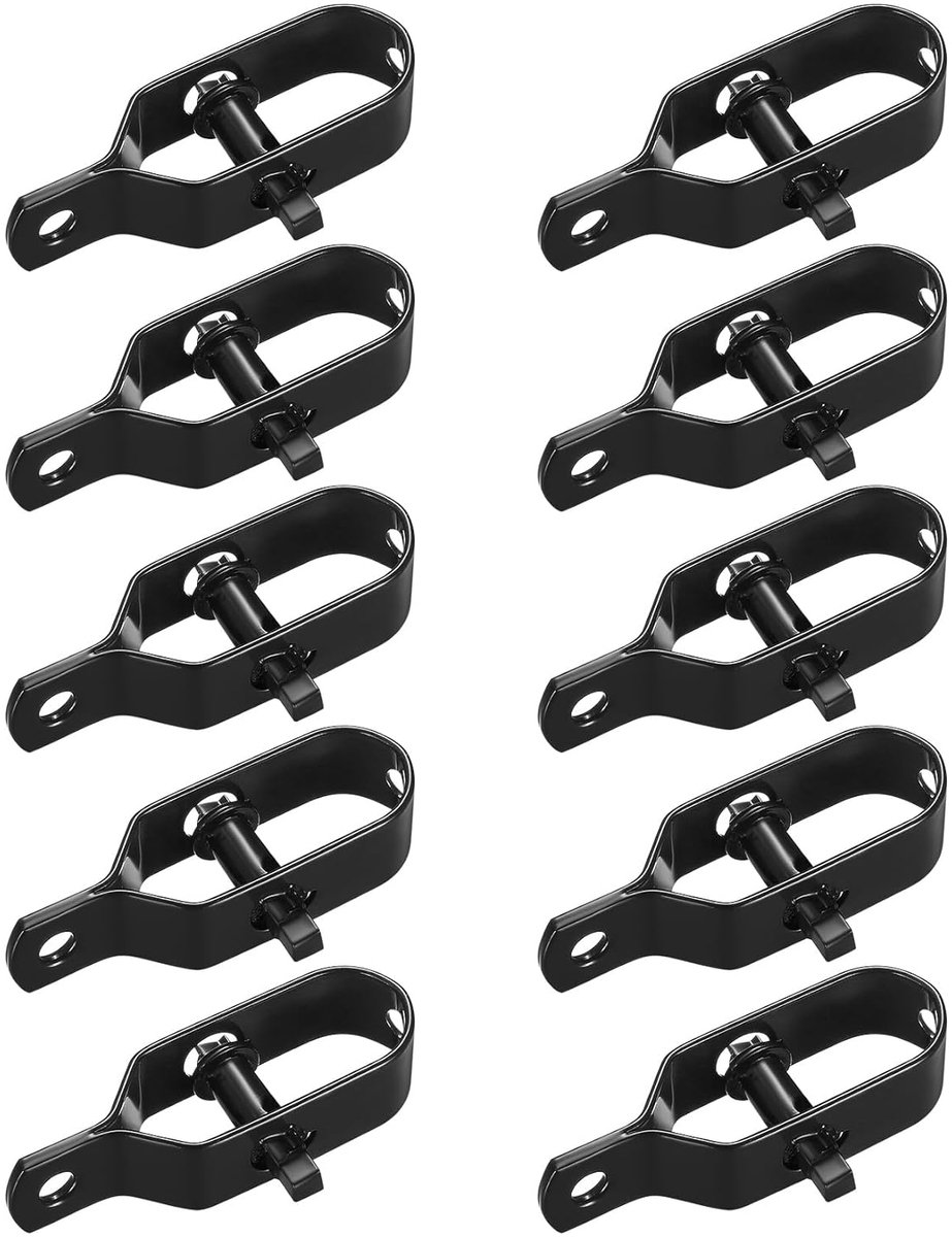 Verzinkte draadspanners voor gaasdraadhek - Set van 10 stuks - Hekspanners voor tuin, wildhek, bosbouwhek - Draadhakhekstang - Weidehek - Knoopgevlochten hek - Zwart