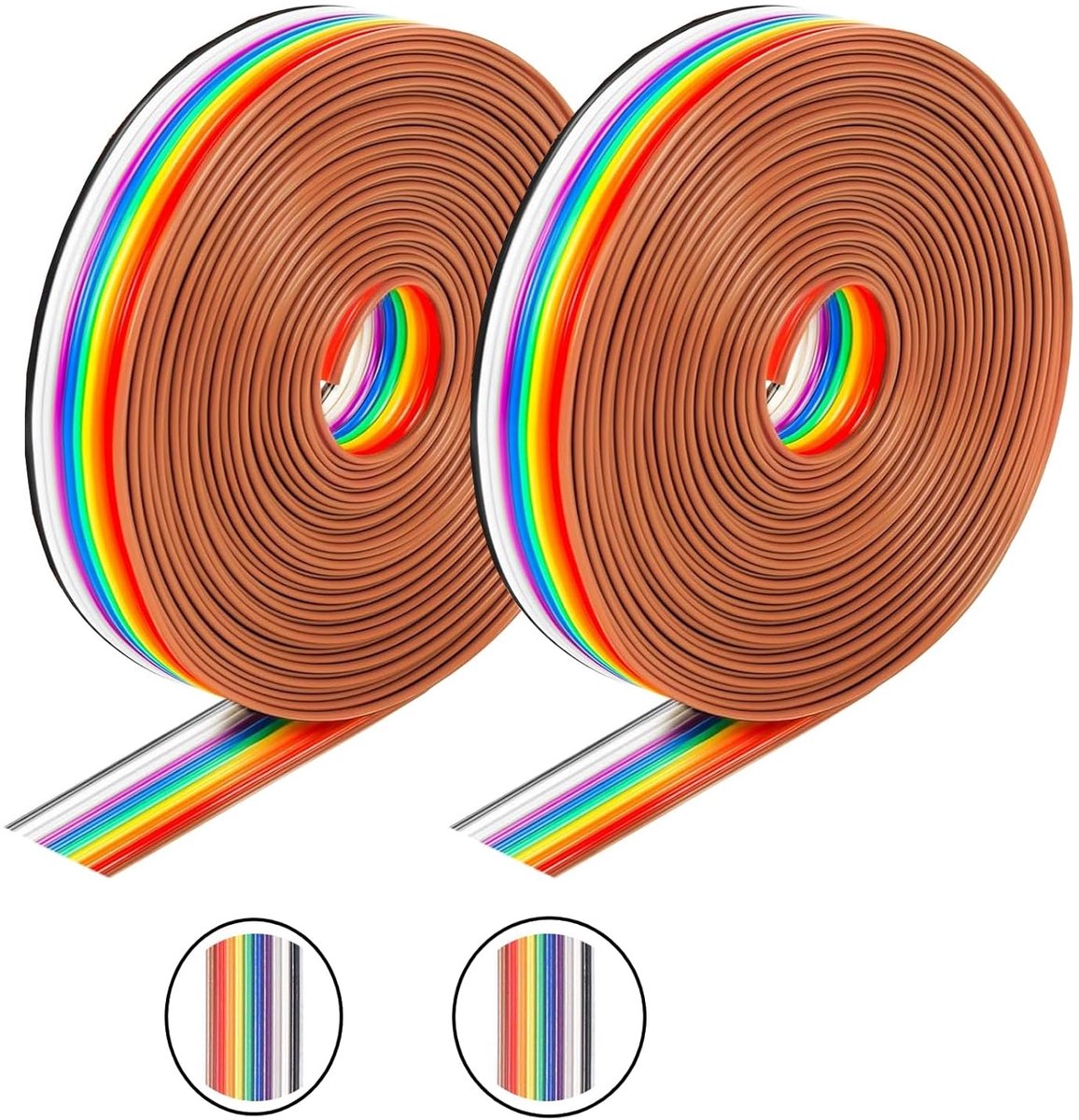 Ribbon kabel 10 pin - kleurrijk 1.2mm - plat - ideaal voor 2.54mm connectors - ShopVlot