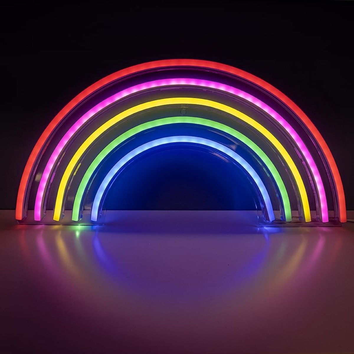 SnelShoppen - TRIXES Neon Rainbow LED Licht Sign - Wanddecoratie voor Slaapkamer, Woonkamer en Feest - USB Aangedreven Kleurrijke Interieurdecoratie