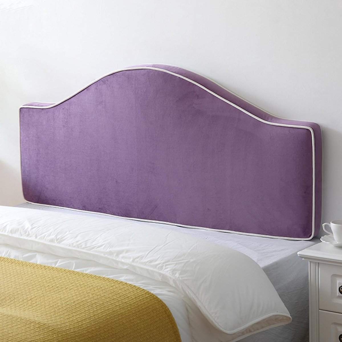 Hoofdeinde Kussen - Leessteun Rugleuning - Bed Ontspannen - Zachte Fleecestof - 135 cm - Paars