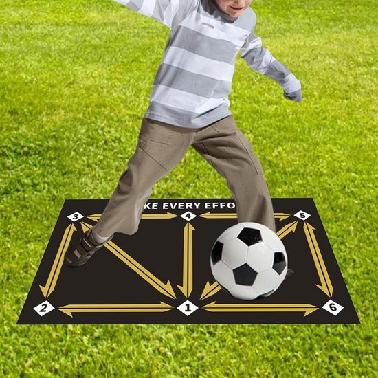 Voetbaltrainingsmat - Balcontrole oefenen - Vaardigheden Verbeteren - Antislip Schokdempend - 60 x 90 cm - Geel — afbeelding 3