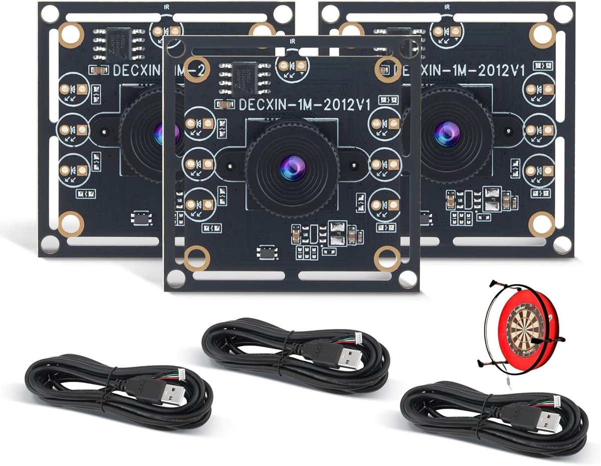 3-delig cameramodule met 100 graden OV9732, 1280 x 720 resolutie, 30 fps en 2 meter kabel voor veelzijdige toepassingen zoals beveiliging en videobewaking