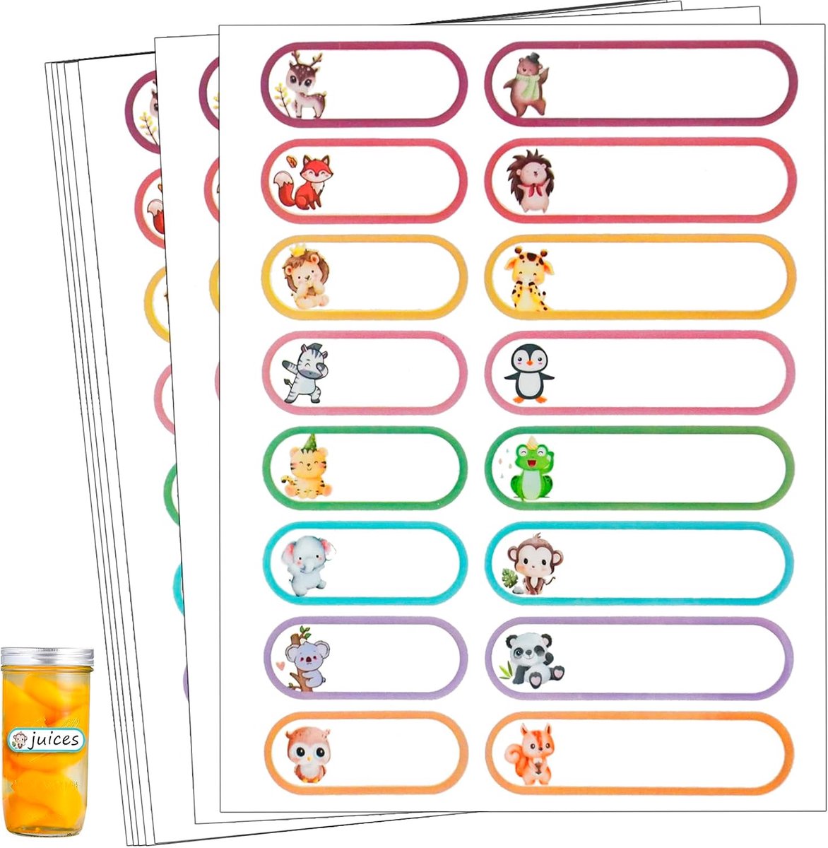 SnelShoppen - Babyfles Etiketten voor Kinderdagverblijven - Naamlabels - 12 Stuks - Waterdicht - Ondersteunt Organisatie - Kleurrijk en Duurzaam - Ide