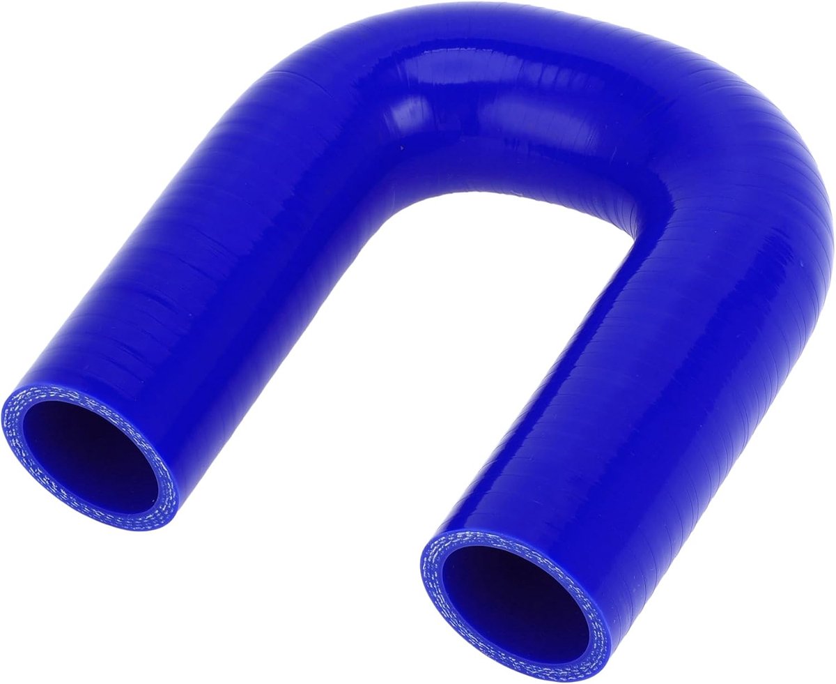 SnelShoppen - Universele 32mm Siliconen Koelmiddelslang 180° Bocht - Blauw - 120mm Lengte - Geschikt voor Motorolie en Remvloeistof