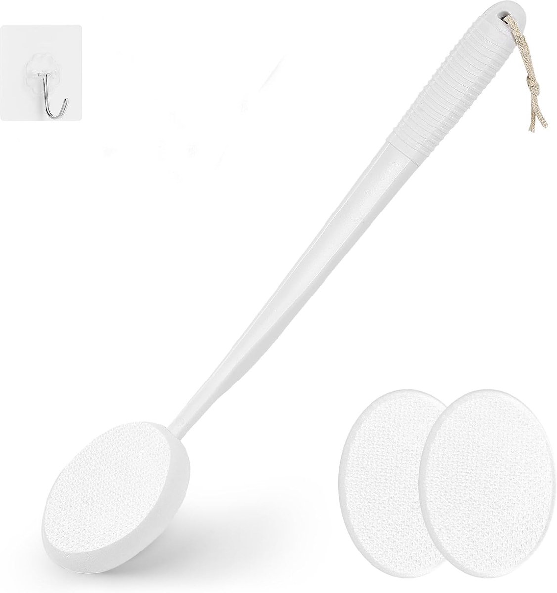 SnelShoppen - 19" Lotion Applicator voor Rug - Wit - Gemakkelijk Bereikbare Lotion Applicator - Ideaal voor Zelfbruiner, Vochtinbrengende Crème - 19 I