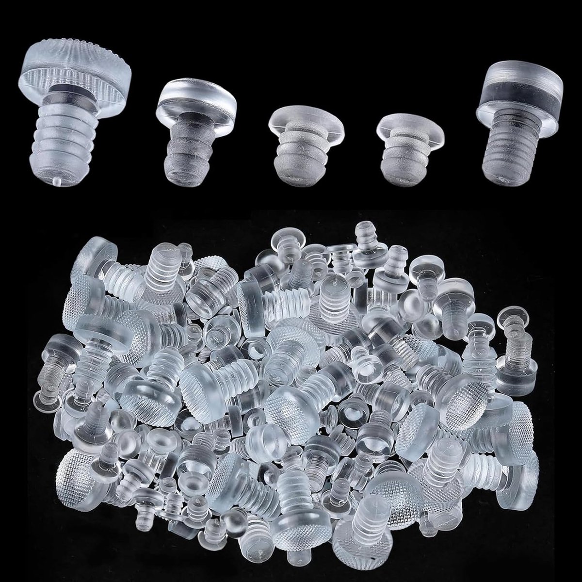 MAEXUS Rubber Nubs for Glass Panes, 150 Pieces Rubber Spacers Elastic Buffer Transparent for Glass Panes, Rubber Nubs - ShopVlot