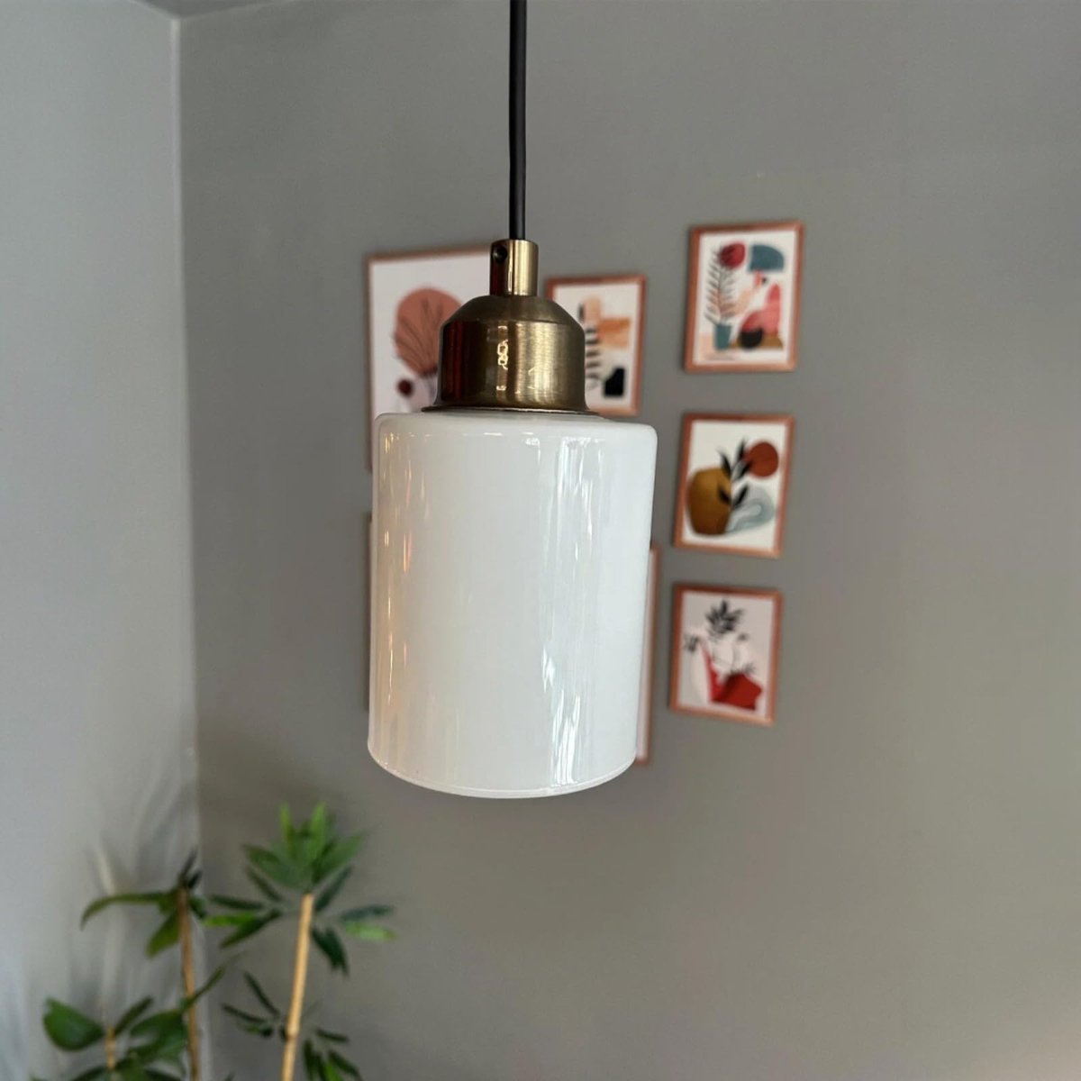 Bamyum Tiny hanglamp Ø9 cm, hanglamp vintage, industrieel van metaal en glas E27, woonkamerlamp hangend, eettafel, keukenlamp