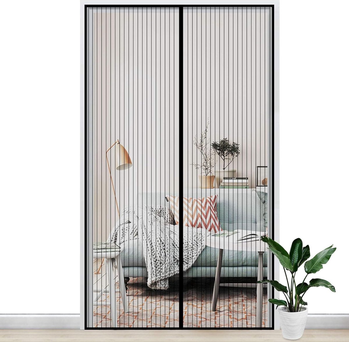 SnelShoppen - Magnetisch Vliegenraam voor Deur en Raam, Super Fijn Net, Transparant, Automatische Sluiting, Muggen- en Insectenwerend, Ideaal voor Woo