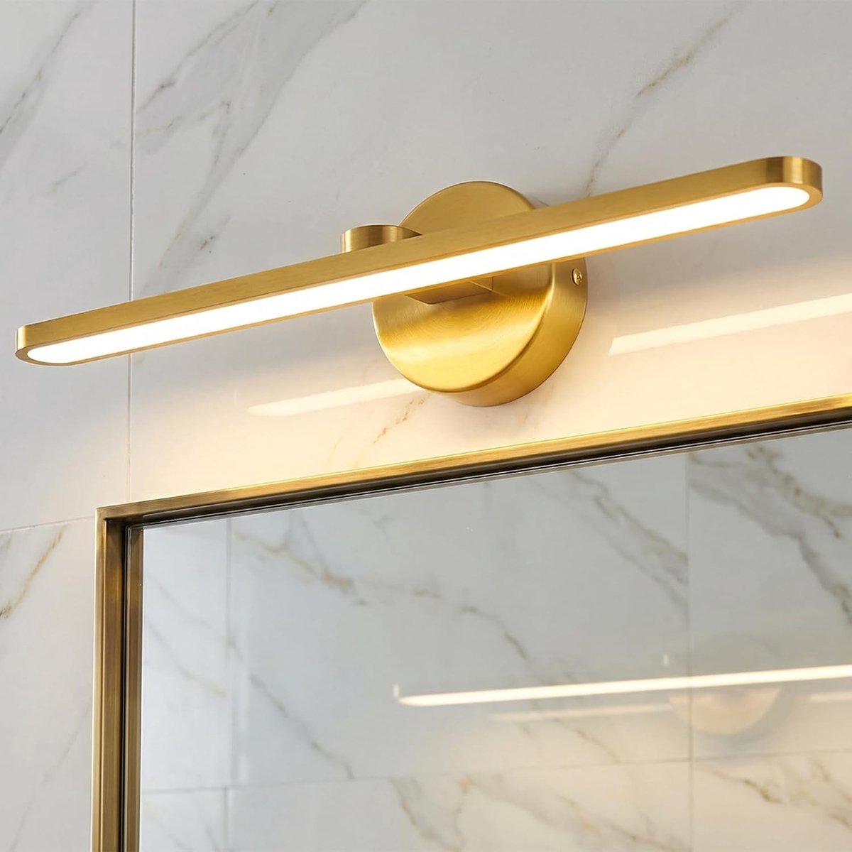 LED Spiegellamp - Messing - 40 cm - Warm Wit Licht 3000K - Voor Badkamer en Woonruimte