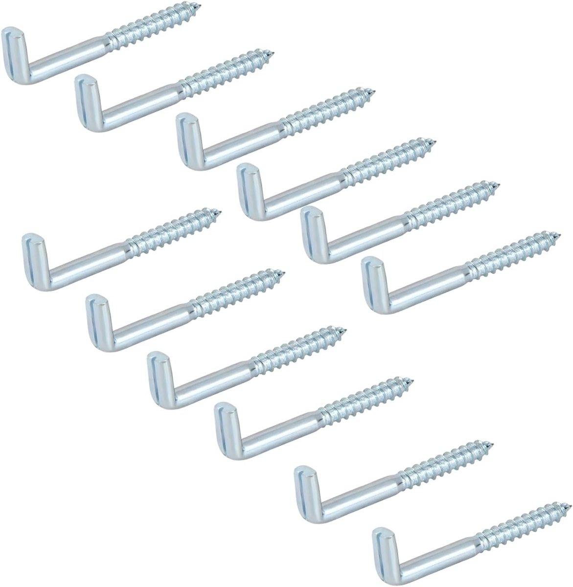 Screw Hooks Straight with Slot 5.8 x 65 mm, 30 Pieces Hook Screws, Galvanized Screw Hooks Made of Steel, Stainless for - ShopVlot