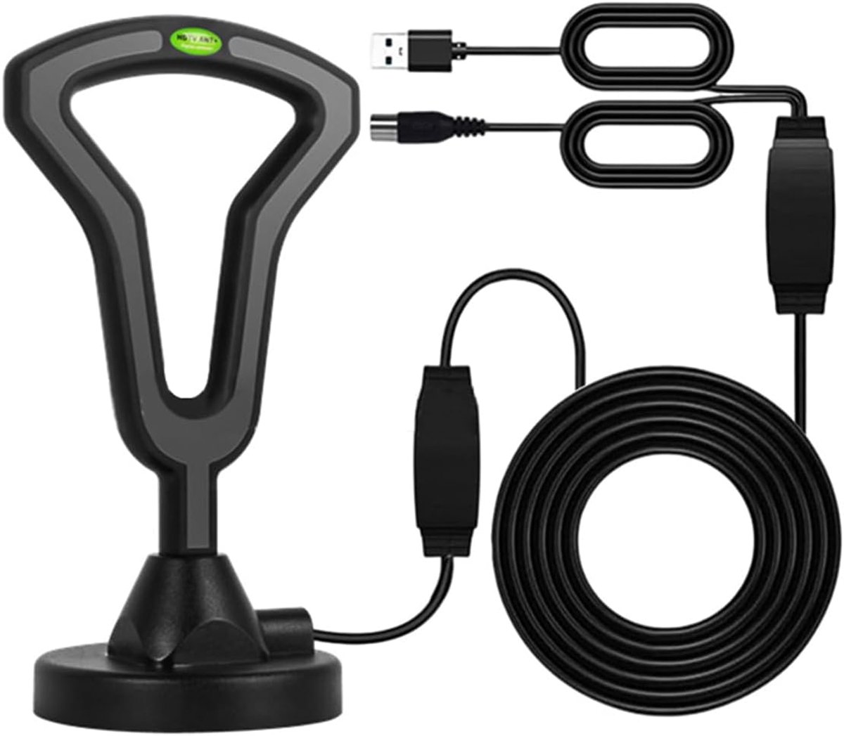 SnelShoppen - TV Antenne Binnen Buiten Digitale Antenne 4K 1080p HD Ontvangst Versterker Signaal Booster 37dBi Hooggevoelig Metalen Materiaal
