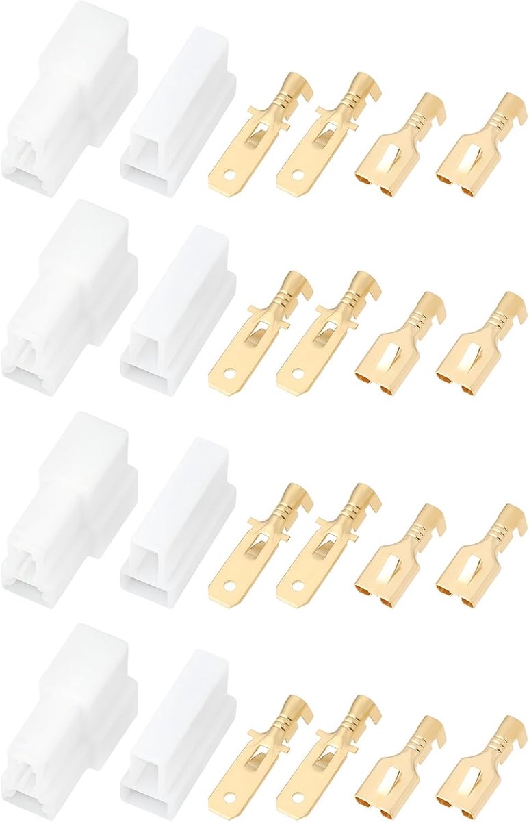 SnelShoppen - 4 Set Universele 2-Pin Elektrische Connector voor Automotive en Industrie met Stekkers en Stopcontacten, Hoge Kwaliteit, Compleet Aanslu