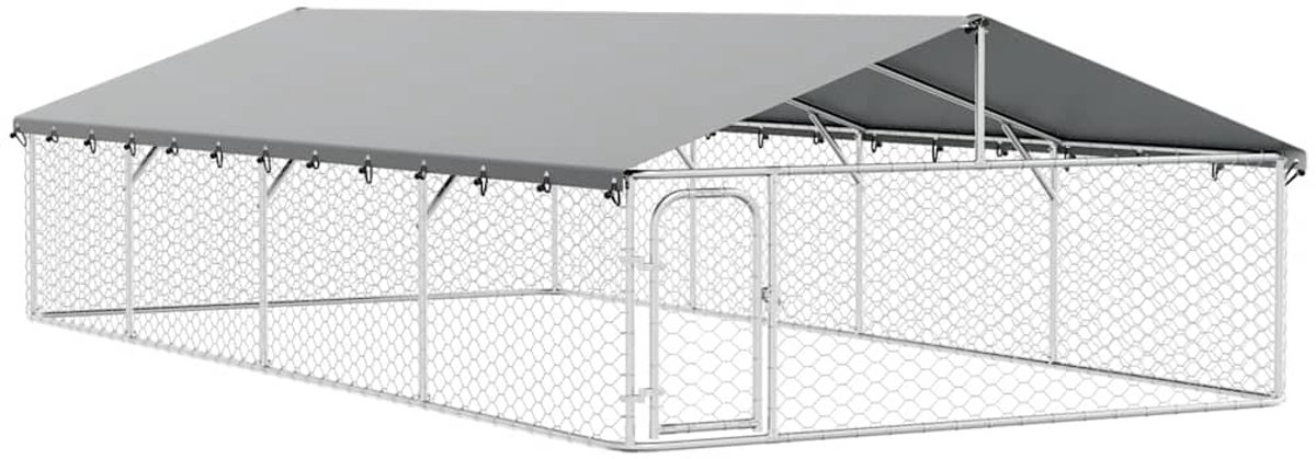 Bol.com vidaXL - Hondenkennel - voor - buiten - met - dak - 600x300x150 - cm aanbieding