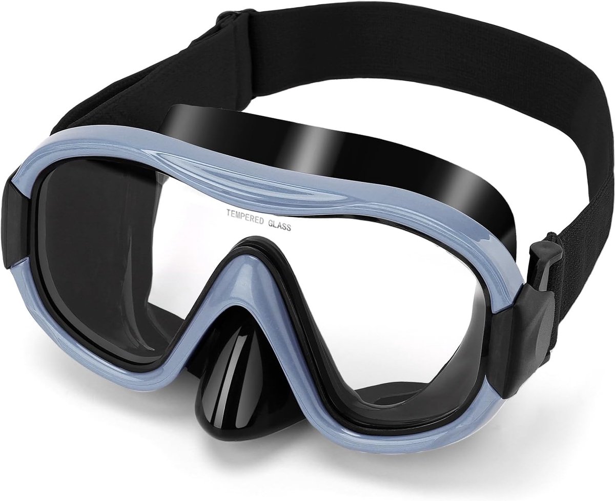 SnelShoppen - Snorkelmasker voor Volwassenen, Verstelbare Elastische Gebreide Band, Duikmasker van Gehard Glas met Panorama, Ideaal voor Snorkelen en