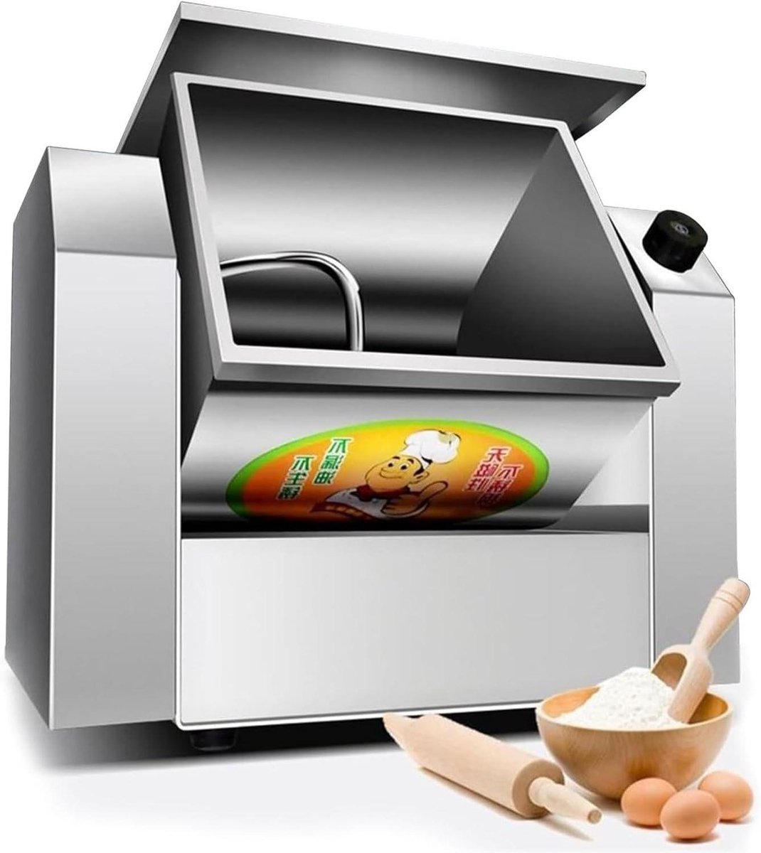 Professionele Deegmixer - Keukenmachine Kneedmachine - Bakken en Deeg Maken - Roestvrij Staal Voedselkwaliteit - 3 kg - Zilver