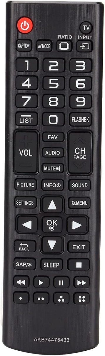 SnelShoppen - TV Afstandsbediening voor LCD TV's, Compatibel met 32LF510B 43LF5100 49LF5100 32LB5600-UH 47LB6000 49LX540S 50LB6000, Eenvoudig in Gebru