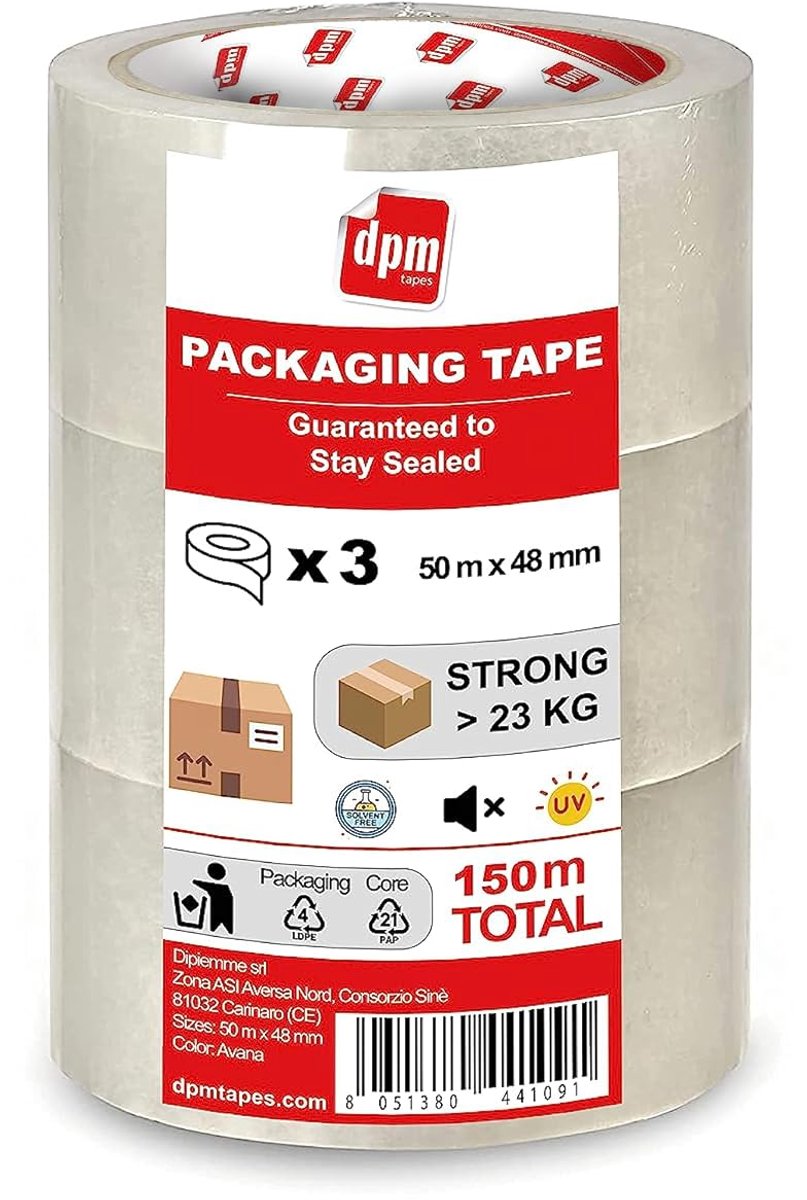 Verpakkingstape 50 m x 48 mm - Transparant - Scheurvast - Sterk en stil voor verzenden - ShopVlot