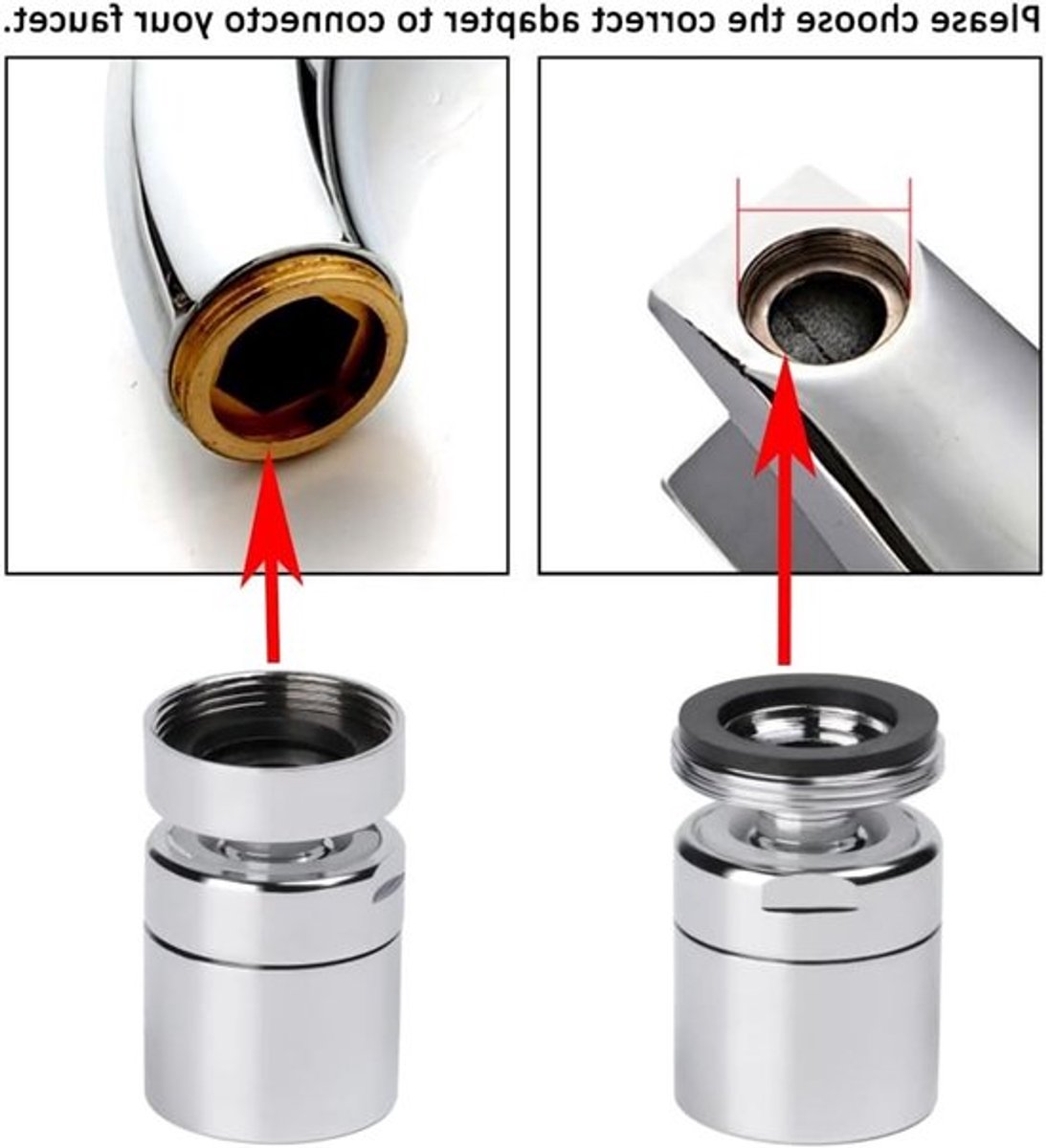 Rotatable Keuken Kraan Aerator Filter Adapter - Vervangingsonderdeel voor 18mm Damesaansluiting, Verbeter de Waterstroom en Bespaar Water