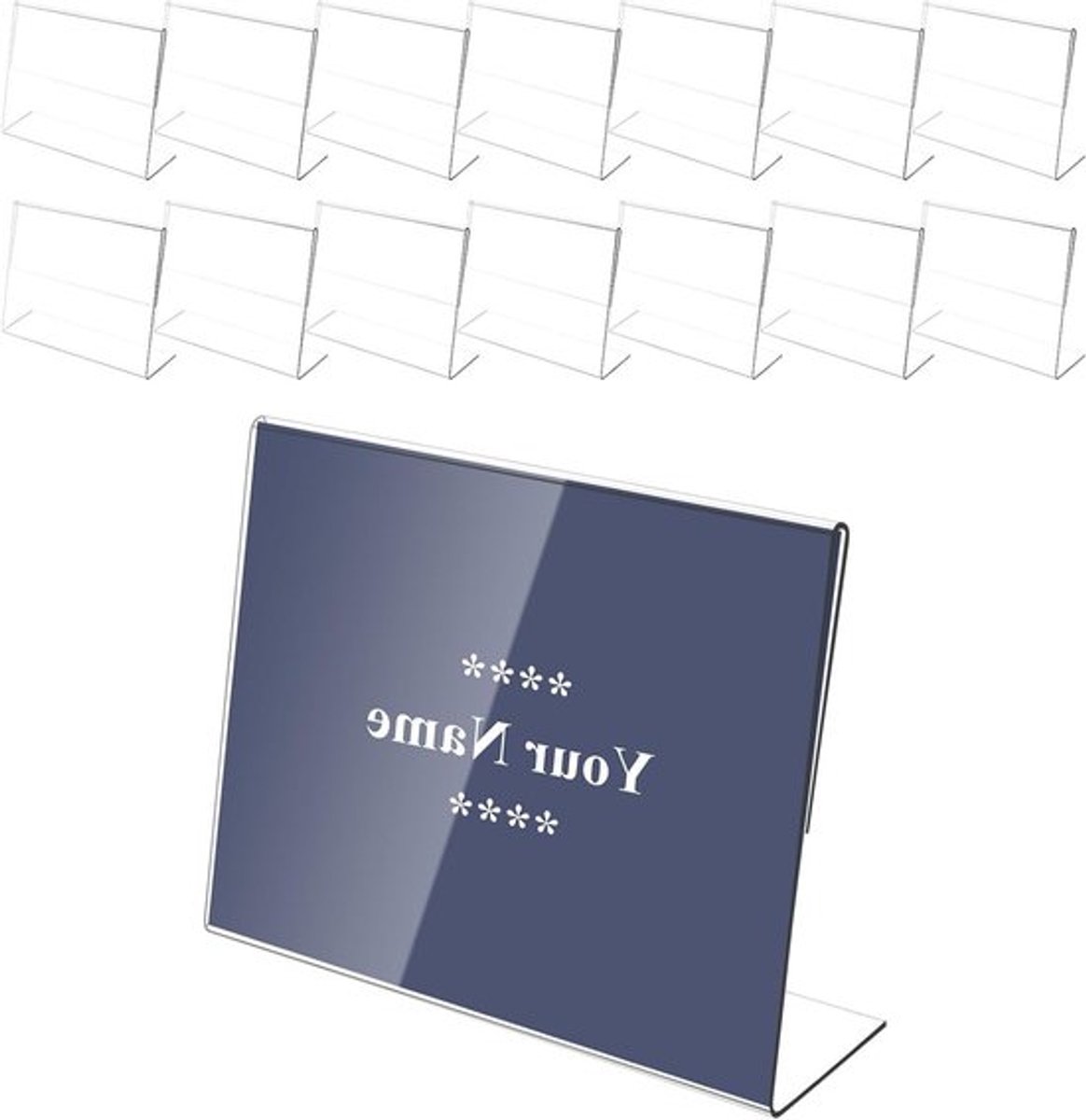 Set van 15 Plexiglas Mini Displaystands 9 x 6 cm voor Borden, Prijslabels en Menu's - Transparant, Ideaal voor Winkels en Restaurants