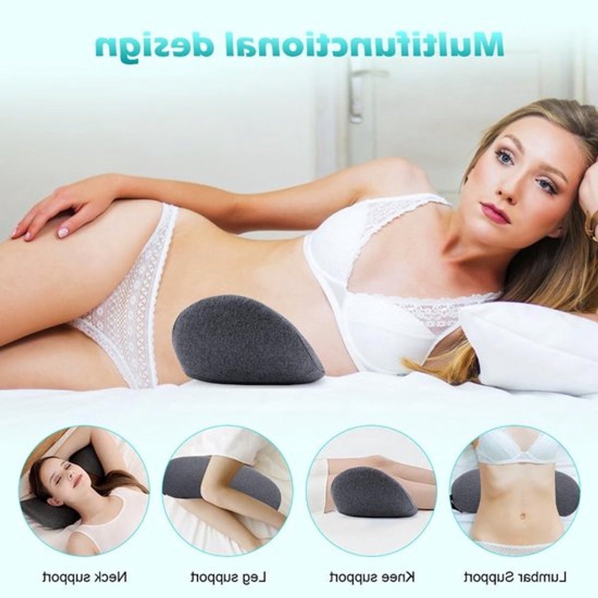 Orthopedisch Lendenkussen van Geheugenfoam voor Rugpijnverlichting in Bed, Auto en Kantoorstoel