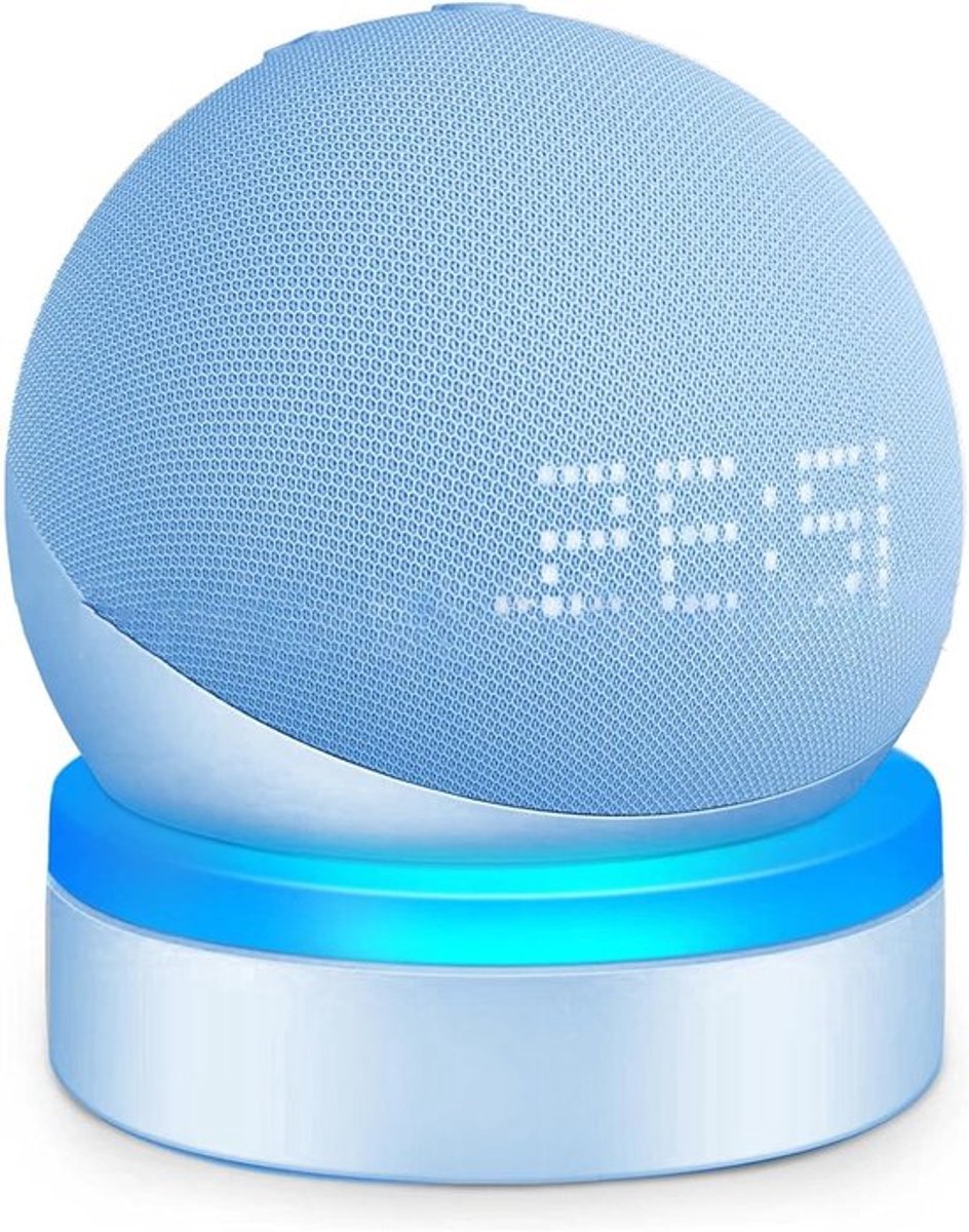 Houder voor Echo Dot 4 en 5 met Verlichting, Bureau Stand, Kabelbeheer en Accessoires voor Speakers