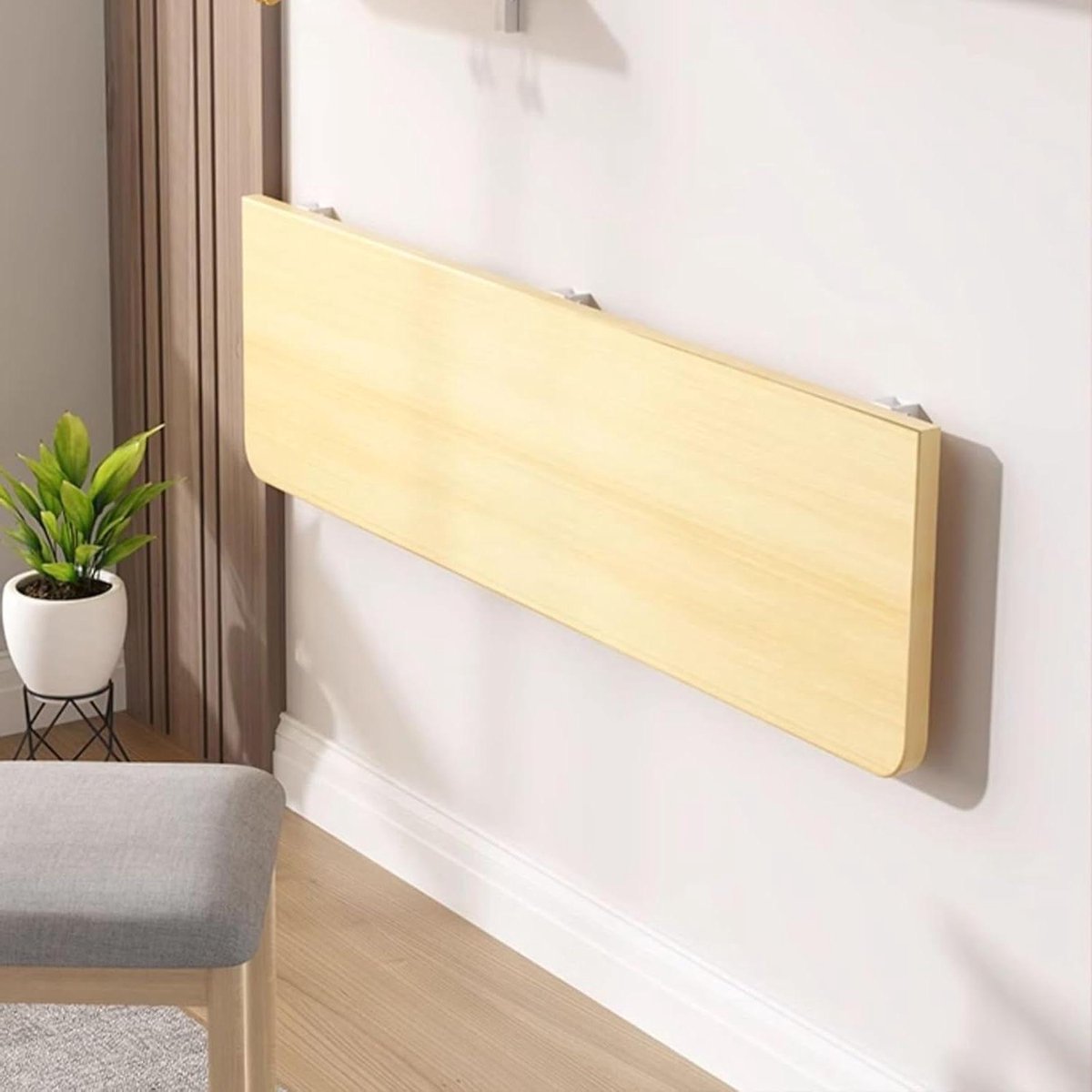 Opklapbaar Bureau - Wandklaptafel Klapbureau - Ruimte Besparen - Multifunctioneel Ontwerp - 60x24cm - Natuurlijk