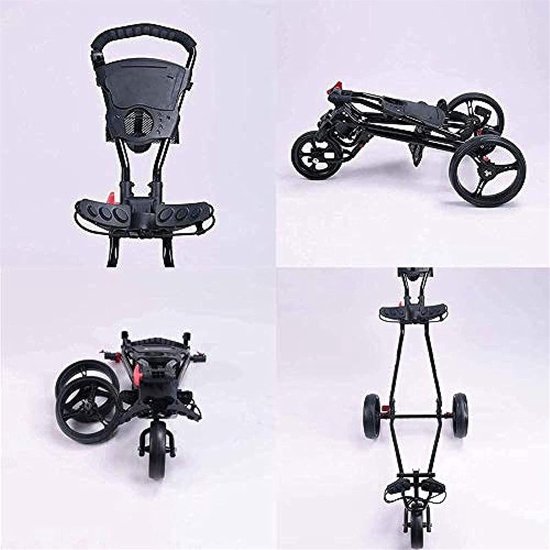 Golf Push Cart - Golftrolley Handkar - Golfen Op De Baan - Opvouwbaar In Eén Seconde - 162 cm - Zwart — afbeelding 3