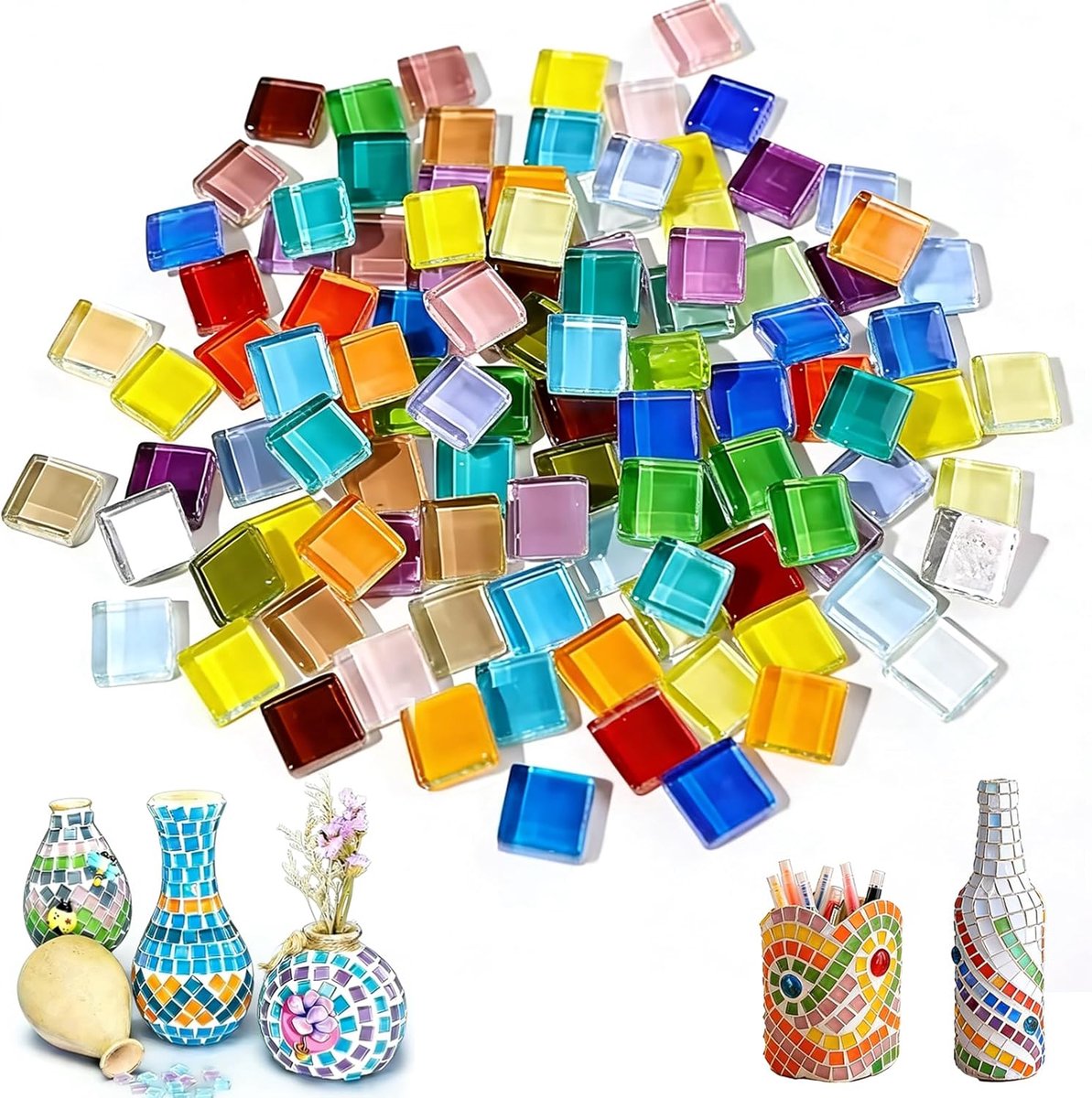 Mosaic tegels 1000 stuks - gekleurde microglastegels - creatief en veelzijdig - ideaal voor DIY projecten - ShopVlot