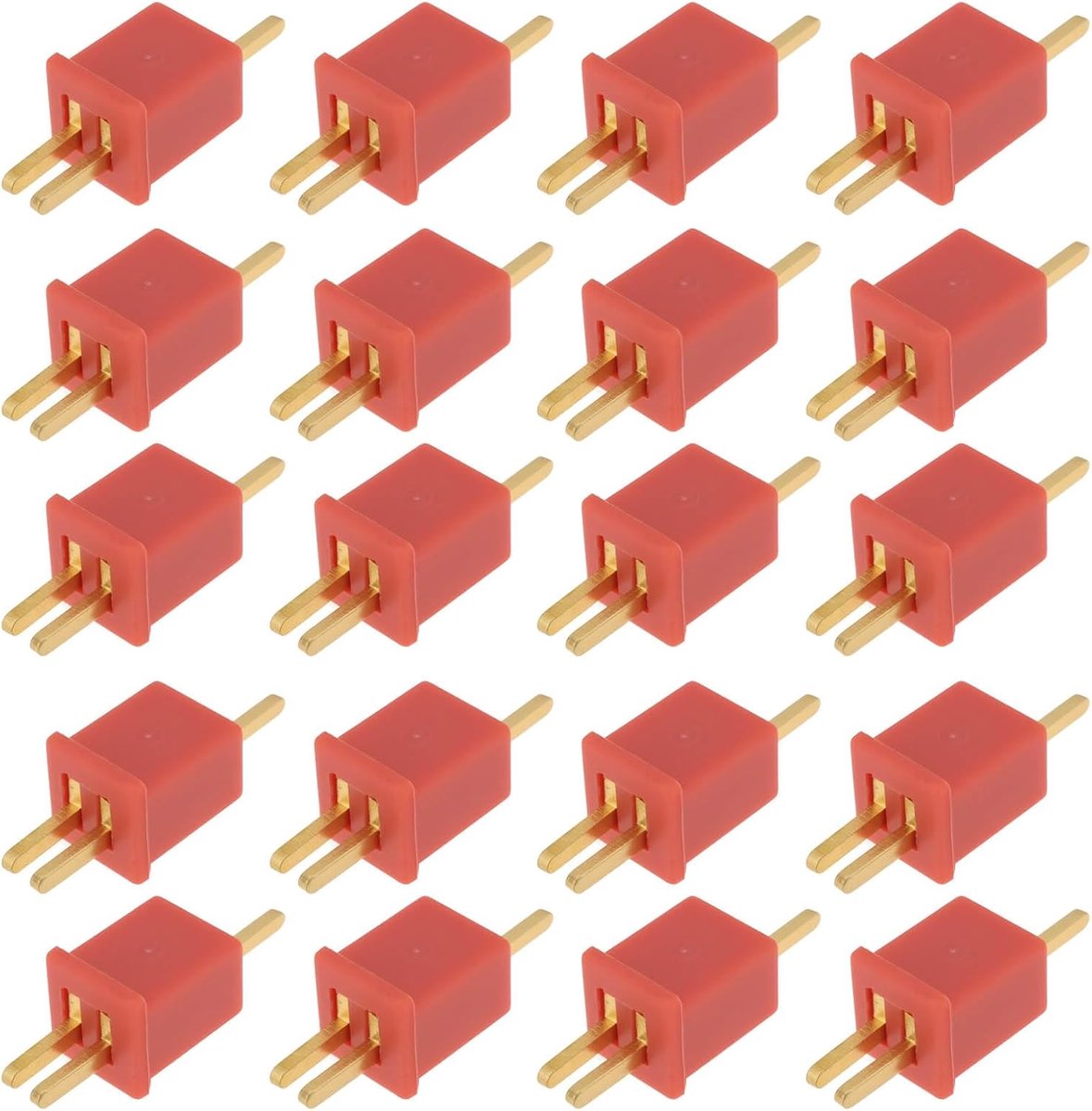 SnelShoppen - 20 Stuks 15A T Mini Dean Plug Socket voor RC Auto's, Drones, Botens, Goud-geplateerde Koperen Terminals, Nylon, 16.5x6x5.5mm, Betrouwbar
