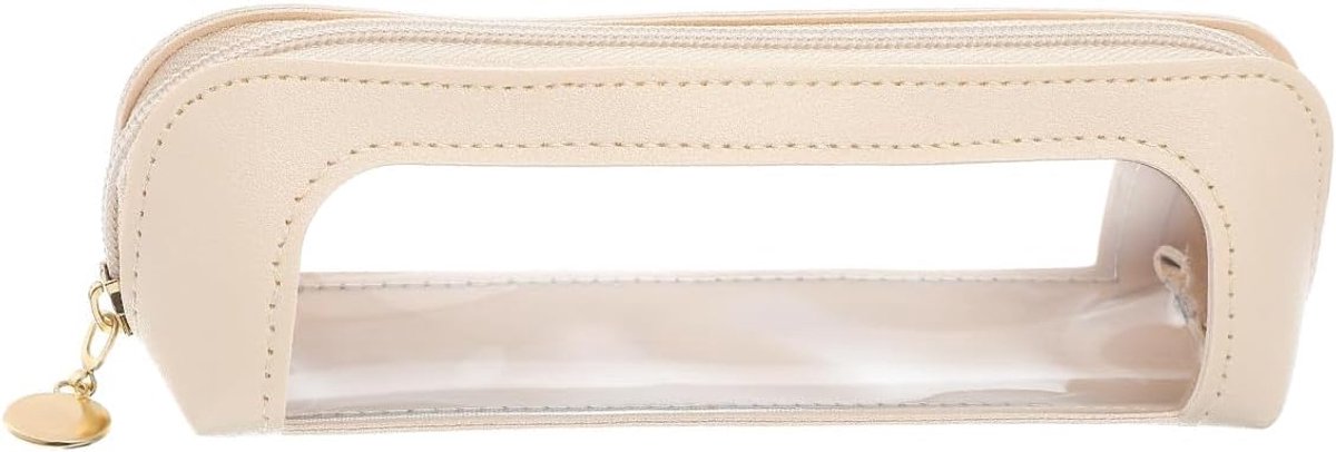 SnelShoppen - Duidelijke Make-up Pennentas PU Leer Dubbelzijdige Toilettas Waterdicht Cosmetica Organizer Opslag Tassen voor Vrouwen