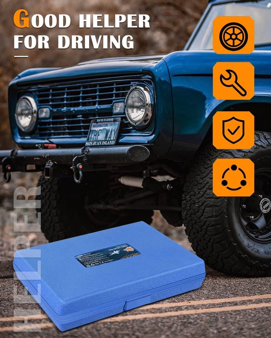 Band Reparatie Kit - Autobanden Set - Onderweg Reparen - 69 Delige Set - Universeel Tubeless - Blauw — afbeelding 3