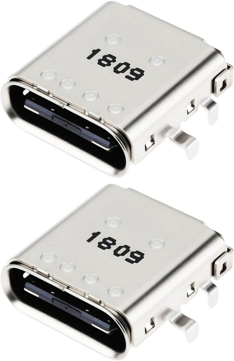 SnelShoppen - 2Stuks Type-C USB C DC Voedingsjack Connector Geschikt voor Dell Chromebook 3100 P30T001 - Oplaad- en Gegevensoverdracht Interface