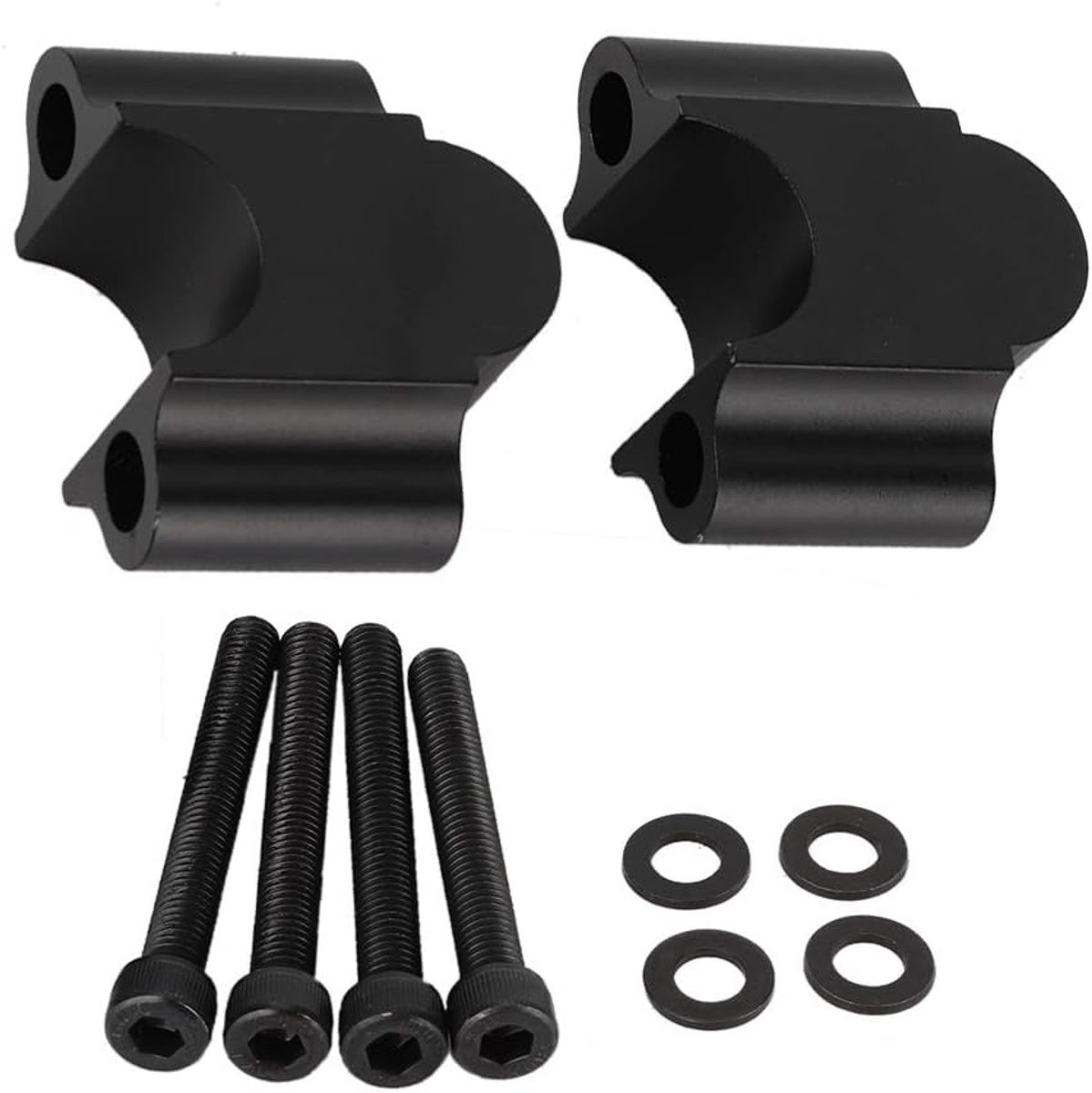 SnelShoppen - Universele Aluminium Legering Handvatverhoger 7/8'' 22mm Motorhandleiding Riser Klem - Zwart