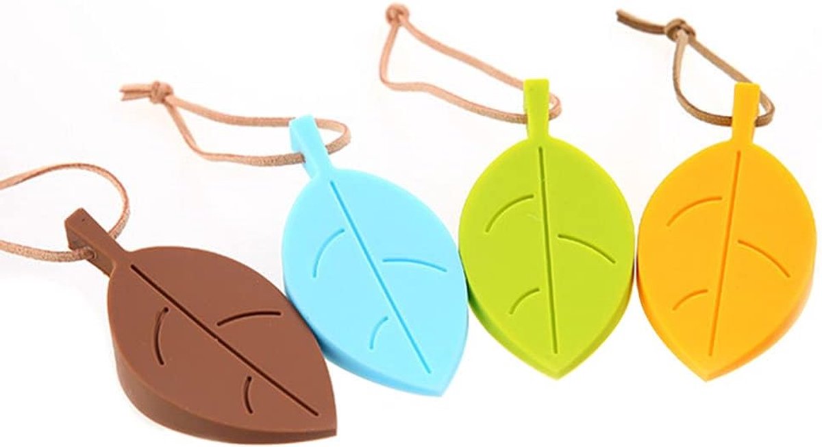 SnelShoppen - 4 Stuks Deurstoppers Wedge Vingerbeschermer Silicone Deurstoppers Schattige Cartoon Bladstijl Veilig Flexibel Decoratief voor Thuis en K