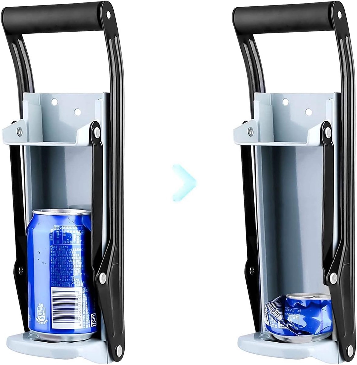 SnelShoppen - Blikjesverkleiner 16 ounces voor Wandmontage - Ideaal voor Recycling van Aluminium Drankblikken - Comfortabele Handgreep en Ruimtebespar