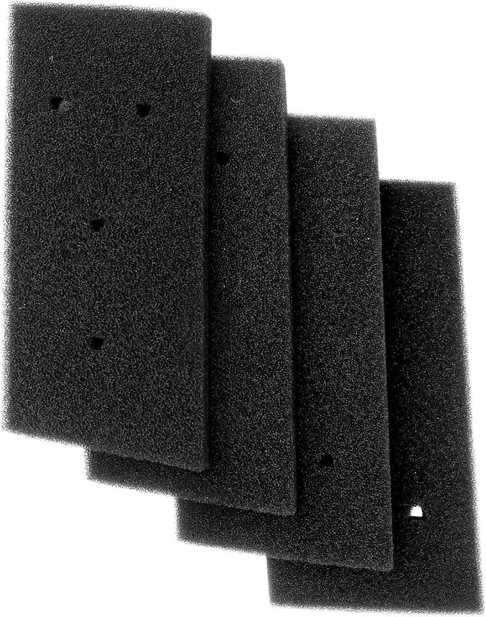 SnelShoppen - 4 stuks wasbare schuimrubberen droogfilters 230 x 115 x 14 mm voor optimale luchtcirculatie en pluispreventie, zwart filtermateriaal voo