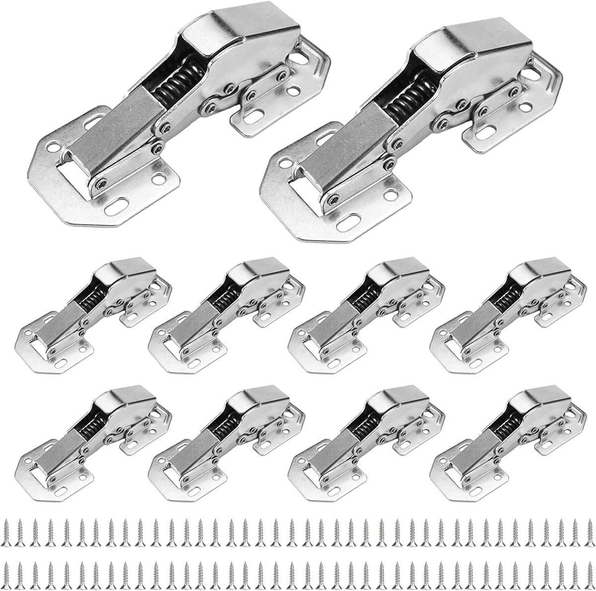 Scharnieren 90° Soft Close - 10 stuks - Gegalvaniseerd ijzer - Voor kastdeuren, soepel sluiten - ShopVlot