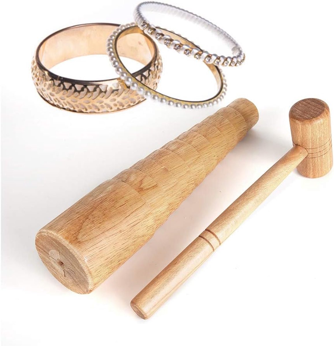 SnelShoppen - Stepped Design Harsvrije Sieraden Maken Gereedschapset - Houten Mandril Gauge - Milieuvriendelijk en Economisch - Voor Sieradenmakers en