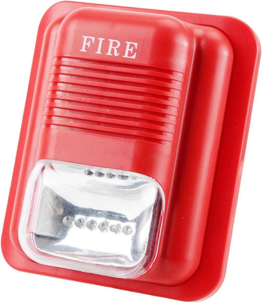 SnelShoppen - Qcwwy Geluid en Licht Brandalarm 12V 24V Stroboscoop Sirene voor Doven Hoog Decibel en Fel Licht Waarschuwing voor Thuis Kantoor Beveili