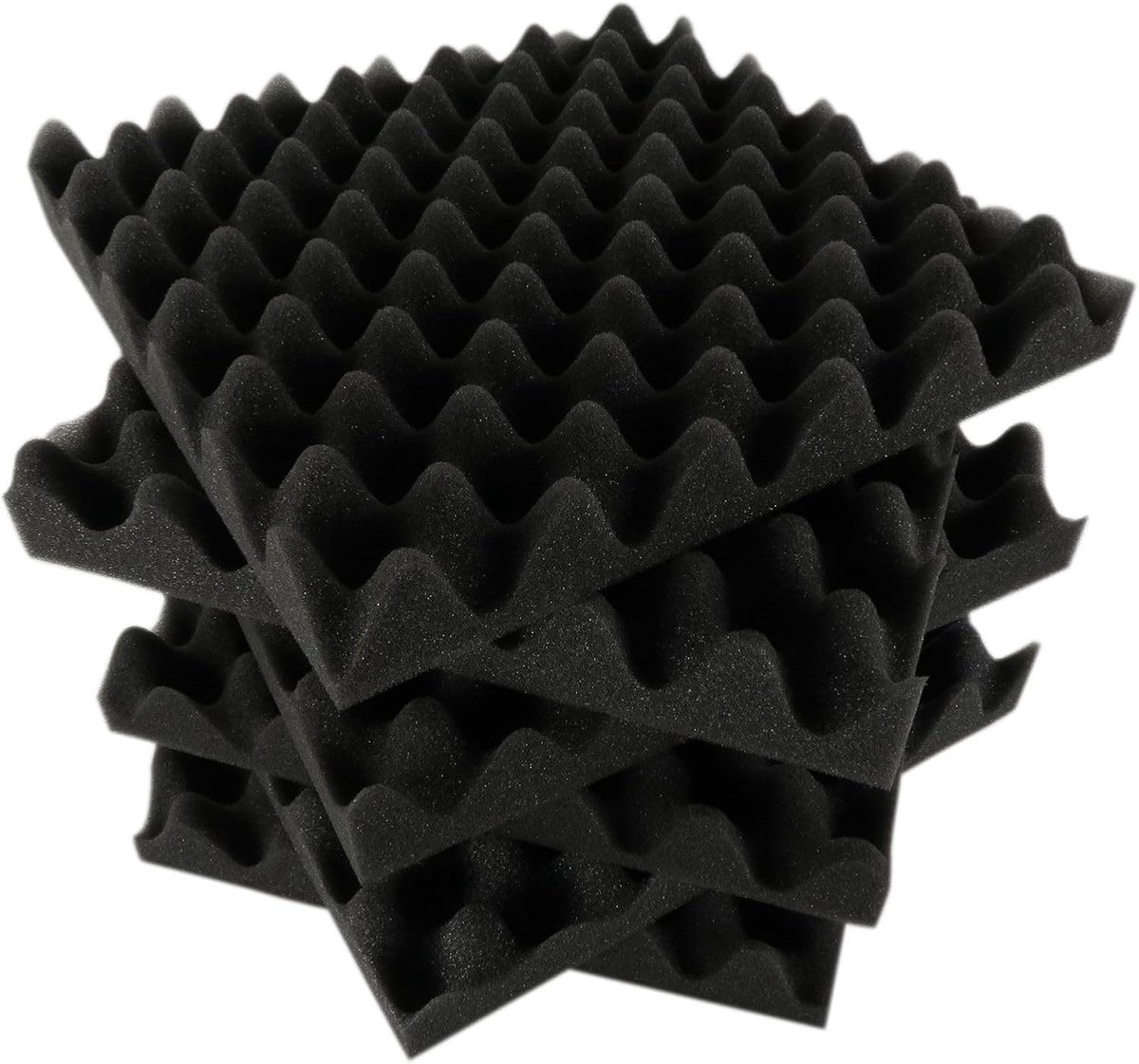 SnelShoppen - 12 Pack Geluidsisolatie Paneelset, 2 Inch Dikke Eierschalen Geluidsabsorberende Panelen voor Studio, Thuisbioscoop, KTV en Kantoor, Zwar