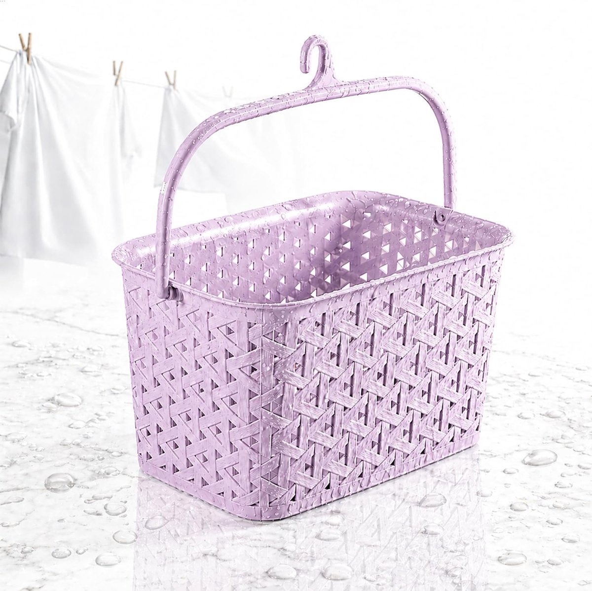 SnelShoppen - Klemmand voor Wasknijpers | Open Wasmand met Haak voor Kledinglijn en Was Spider | BPA-vrije Klemmand, Wasbare Alternatief voor Klembar