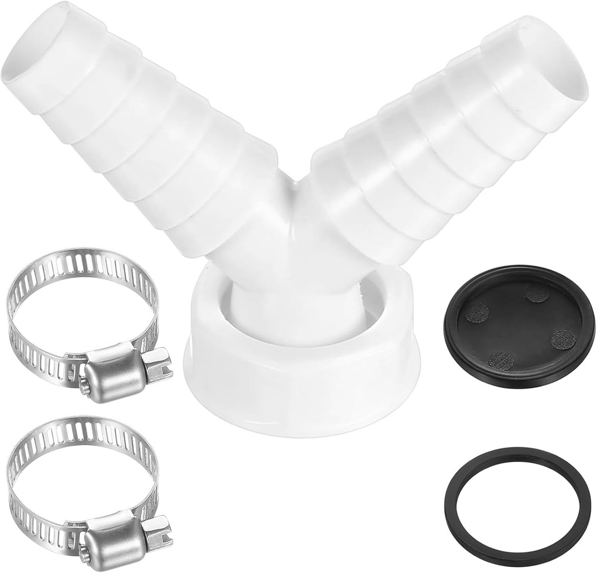 SnelShoppen - Afvoergarnituur voor Wasmachine en Vaatwasser, Y-Adapter 1 Inch, Afvoerslang met Ingang 19-24 mm en Uitgang DN 25, Ideaal voor Efficiënt